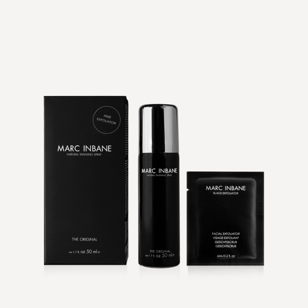 Marc Inbane Natural Tanning spray og black exfoliator sæt